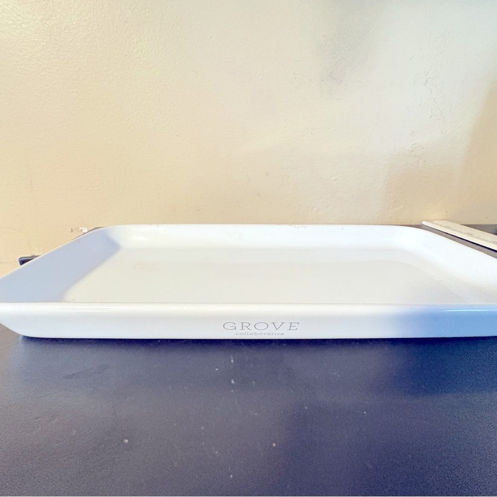 Grove Collaborative stoneware shallow dish. Various uses. Rectangular